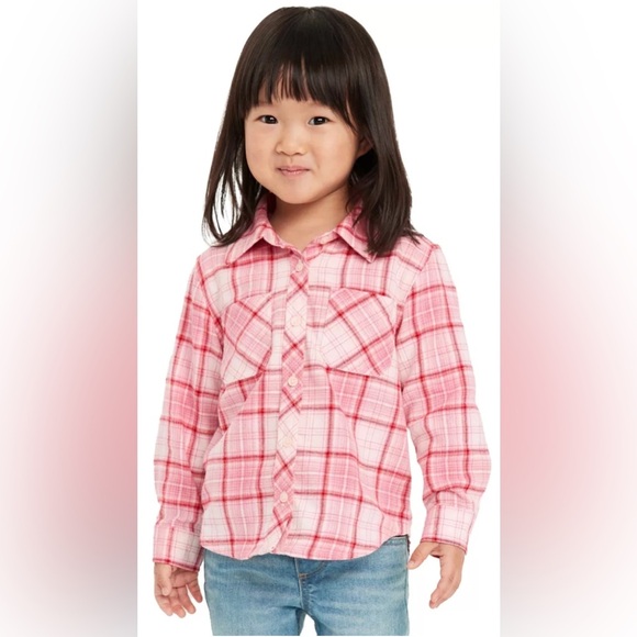 Old Navy Other - Long-Sleeve Plaid Pocket Shirt for Toddler Girls - 18-24m